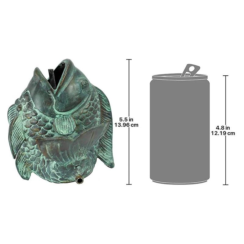 Design Toscano Dancing Asian Fish Bronze Spitting Garden Statue