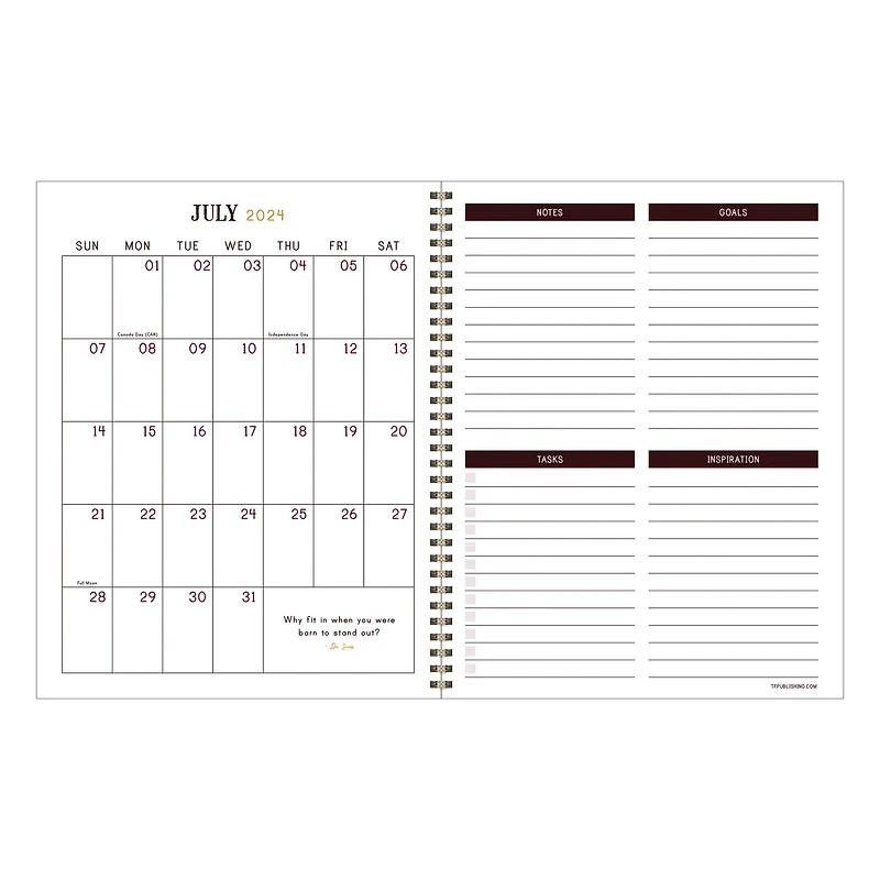 TF Publishing 2024 - 2025 Merlot Large Spiral Planner