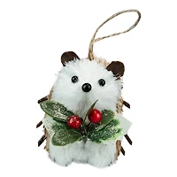 2.75" Natural Hedgehog with Holly Ornament by Ashland®