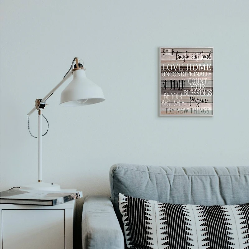 Stupell Industries Inspirational Be You Phrases on Wood Grain Brown Black Text in Gray Frame Wall Art