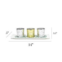 Elegant Designs™ Silver and Gold Winter Wonderland Candle Set