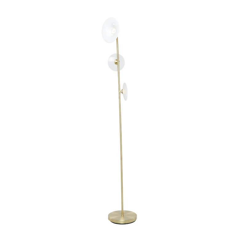 Gold Iron Modern Floor Lamp, 67" x 10" x 10"