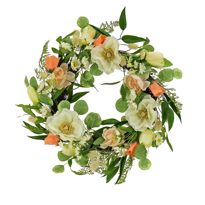 22" Tulip, Poppy, & Buttercup Wreath