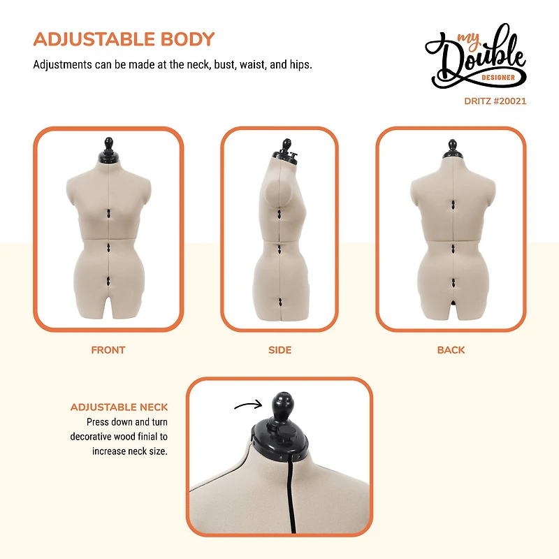 Dritz® My Double Designer Dress Form with Adjustable Tri-Pod Stand