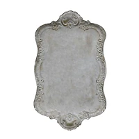 Hello Honey® 18" Decorative Distressed Gray Metal Tray