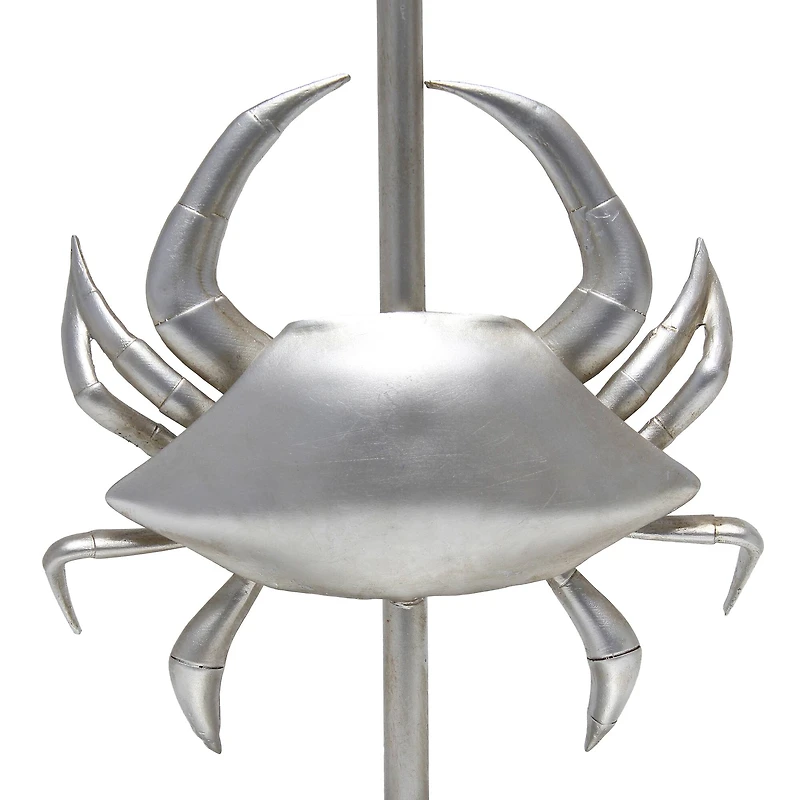 Simple Designs™ 18" Brushed Nickel Pinching Crab Table Lamp with White Shade