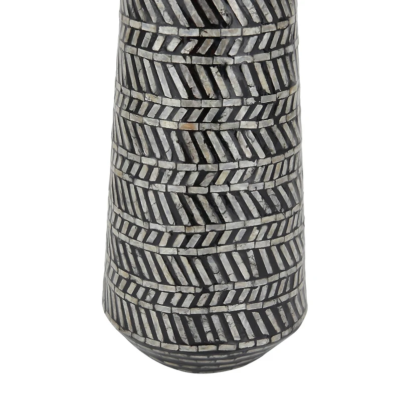 Black Shell Contemporary Vase, 28" x 10" x 10"