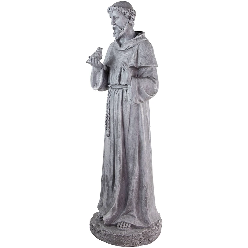 28" St. Francis with Bird Outdoor Garden Statue
