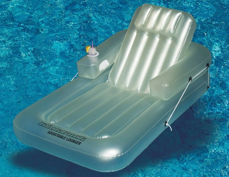 74" Inflatable Light Blue Water Sports Kickback Adjustable Lounger Raft