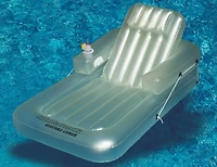 74" Inflatable Light Blue Water Sports Kickback Adjustable Lounger Raft