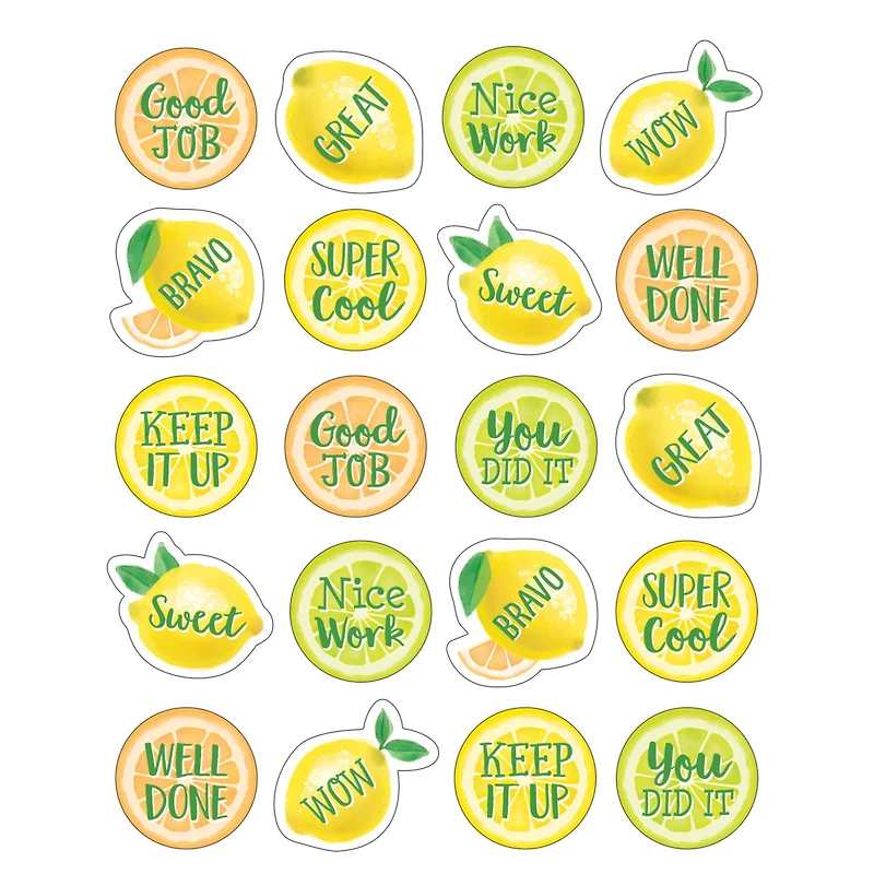 Teacher Created Resources Lemon Zest Stickers, 12 Packs of 120