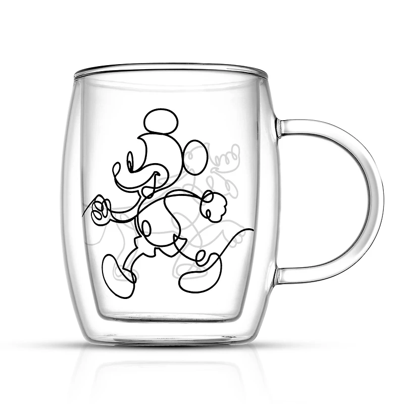 JoyJolt® Disney® 5.4oz. Mickey & Pluto Aroma Glass Mugs, 2ct.