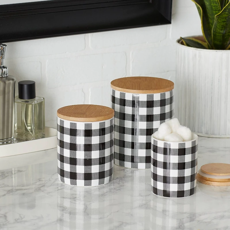 DII® Buffalo Check Ceramic Canister Set