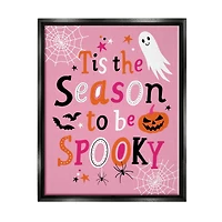Stupell Industries Tis The Season To Be Spooky Ghost Phrase Framed Floater Canvas Wall Art