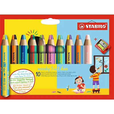 Stabilo® Woody 3-in-1 Duo 11 Piece Colored Pencil Set