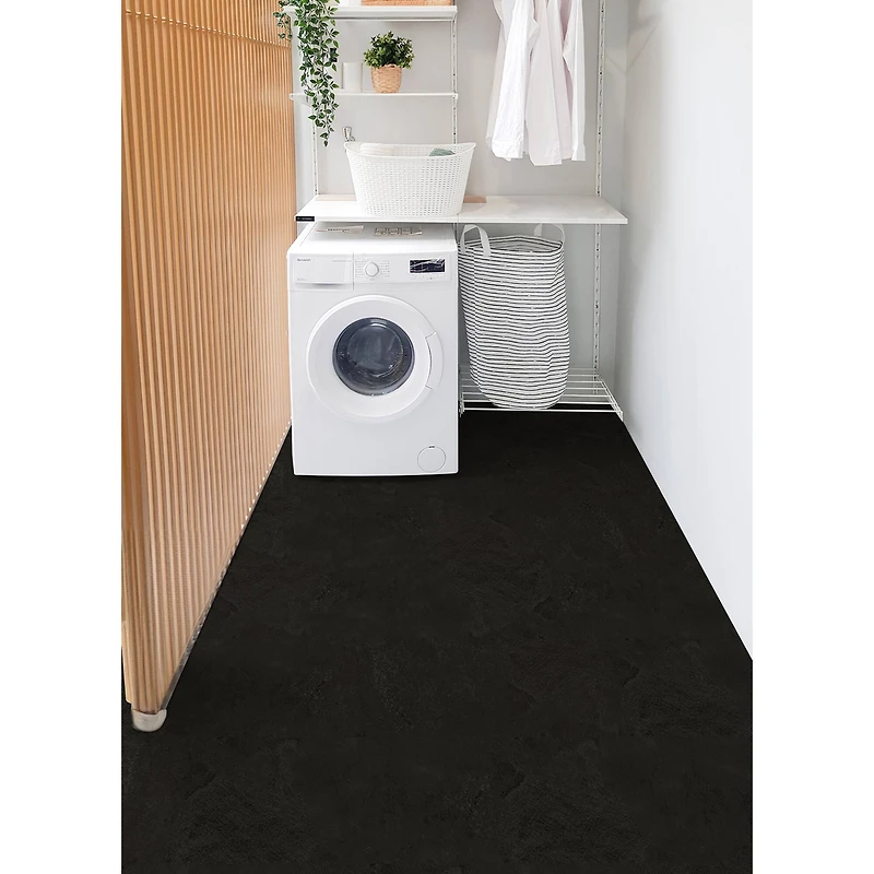 FloorPops Slater Charcoal Peel & Stick Floor Tiles