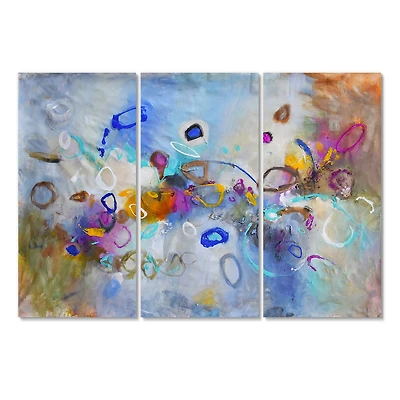 Designart - Energetic Dance Of Yellow And Blue - Modern Gallery-wrapped Canvas