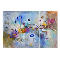 Designart - Energetic Dance Of Yellow And Blue - Modern Gallery-wrapped Canvas