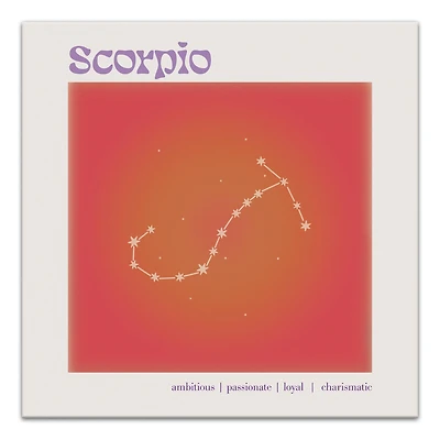 Retro Scorpio Horoscope 20" x 20" Canvas Wall Art