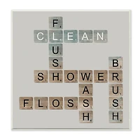 Stupell Industries Scrabble Bathroom Illustration, 12" x 12"