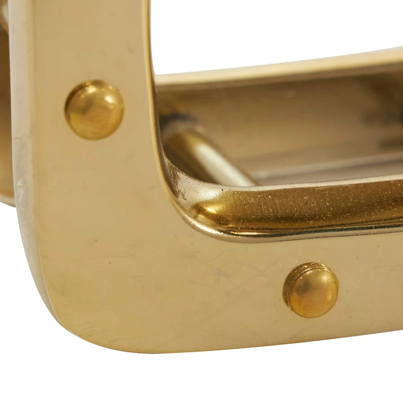 6" Gold Aluminum Geometric Floating Clock