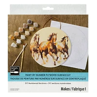 Horses Paint-by-Number Plywood Surface Kit by Artist's Loft®