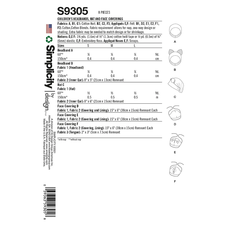 Simplicity® Pattern S9305