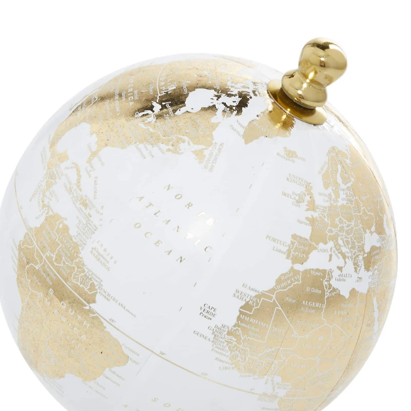 11" Gold Marble Coastal Globe