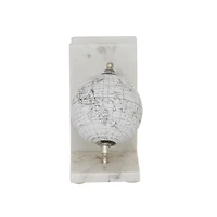 White Stone Contemporary Globe Bookends Set