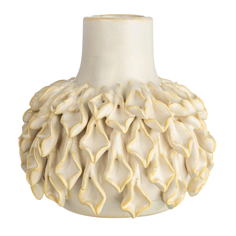 Hello Honey® Bloomingville 5" Ivory Handmade Stoneware Formed Vase