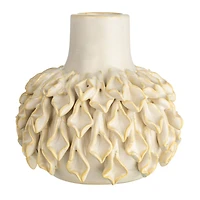 Hello Honey® Bloomingville 5" Ivory Handmade Stoneware Formed Vase