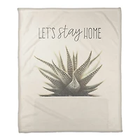Let's Stay Home Aloe 50" x 60" Coral Fleece Blanket
