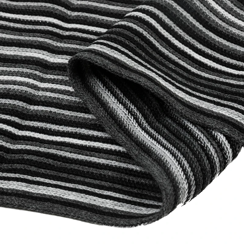 Glitzhome® 70" Men's Black & White Striped Scarf with Tassels