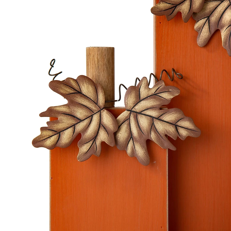 Glitzhome® 30" Fall Lighted Pumpkin & Wreath Décor