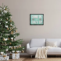 Stupell Industries Come In & Cozy Up Snowflake Phrase Framed Floater Canvas Wall Art