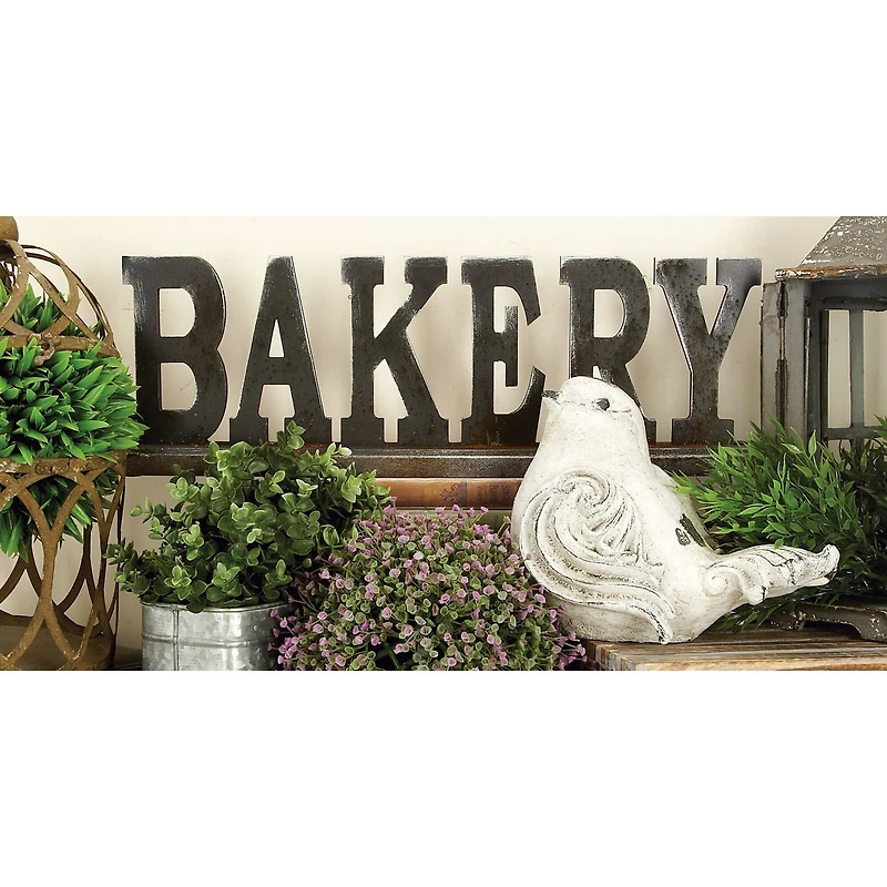 23" Black Wood Industrial Bakery Tabletop Sign