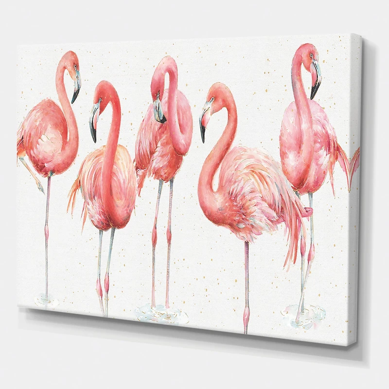 Designart - Gracefully Pink Shabby flamingo