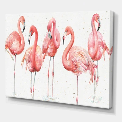 Designart - Gracefully Pink Shabby flamingo