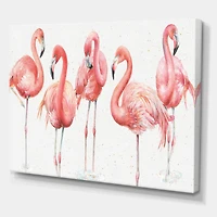 Designart - Gracefully Pink Shabby flamingo