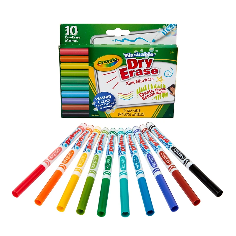 Crayola® Washable Dry Erase™ Slim Markers, 10ct.