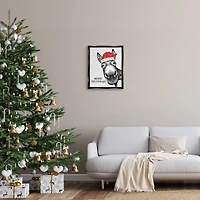 Stupell Industries Merry Christmass Funny Donkey Framed Floater Canvas Wall Art
