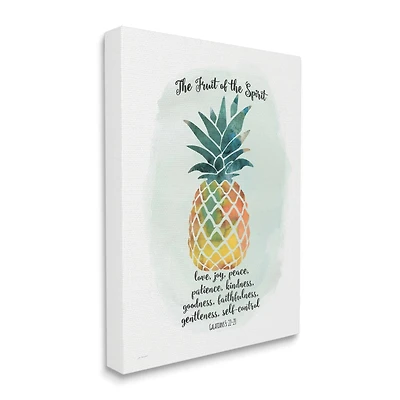 Stupell Industries The Fruit of the Spirit Multicolored Pineapple Canvas Wall Art
