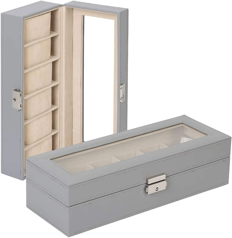 Ash Gray Hexa Leather Watch Box