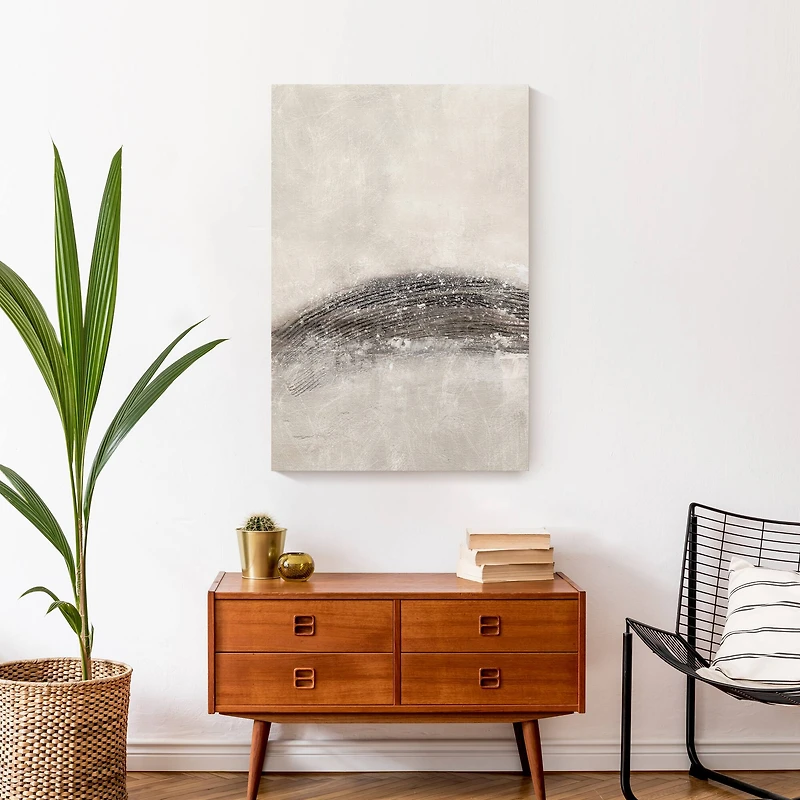 Shimmer Gray Abstract II 20" x 30" Canvas Wall Art