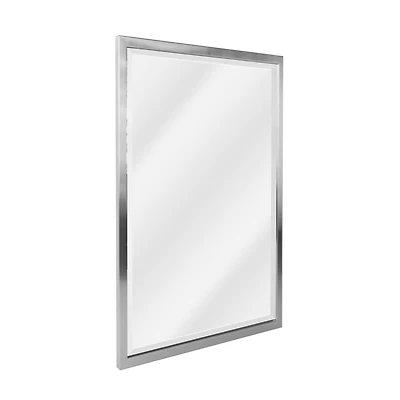 Head West 25.5" Brushed Nickel Stainless Steel Framed Wall Mirror