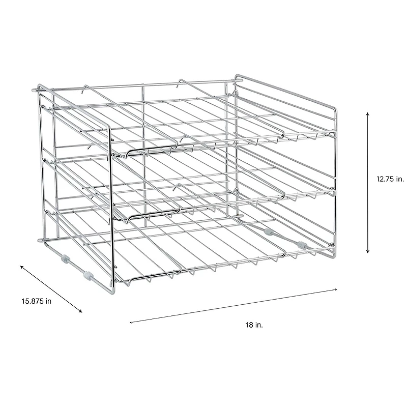 Organize It All Chrome Deluxe 3 Tier Can Storage Rack