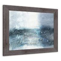 Galaxy Abstract Blues Wall Print in Western Gray Frame