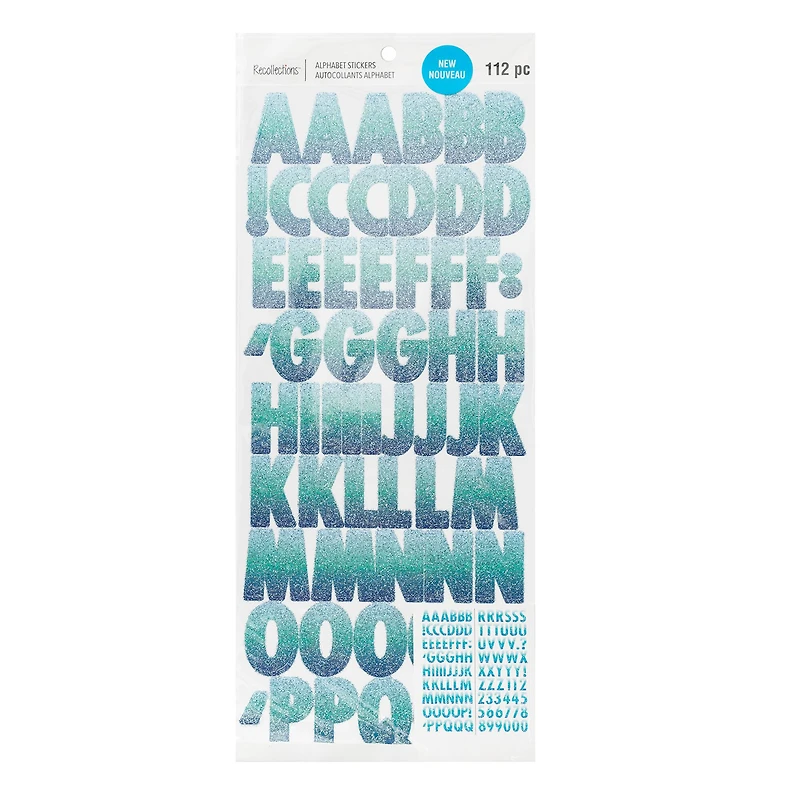 Blue Glitter Ombre Alphabet Stickers by Recollections™