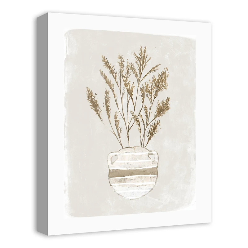 Pampas Leaves Jug Striped 16" x 20" Canvas Wall Art