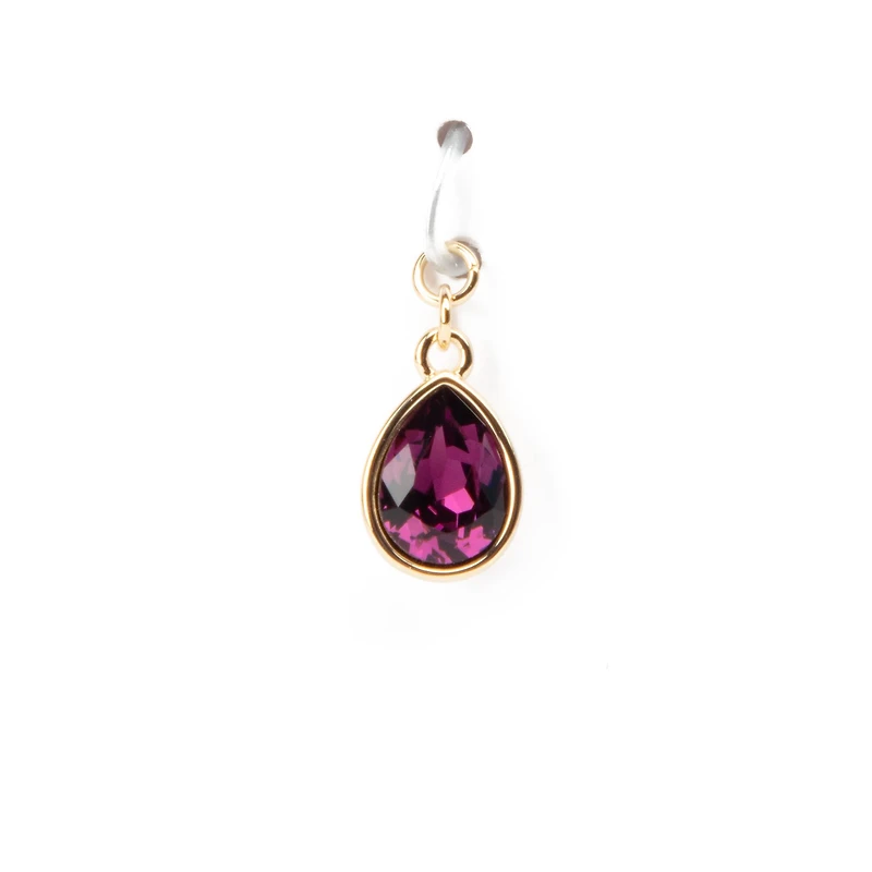 14K Gold Plated Amethyst Austrian Crystal Pear Charm by Bead Landing™